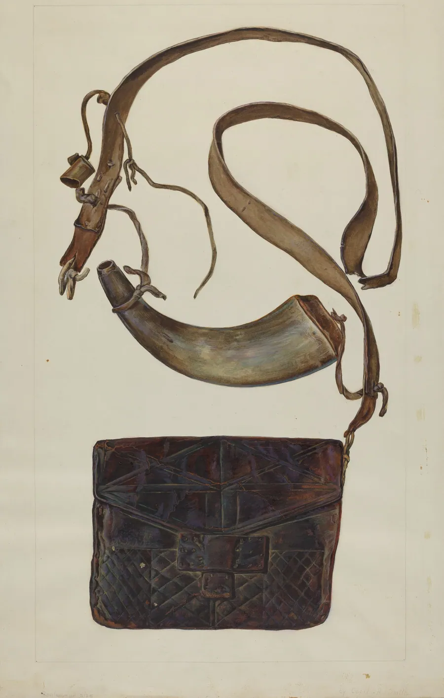 Bullet Pouch and Powder Horn by Cecil Smith