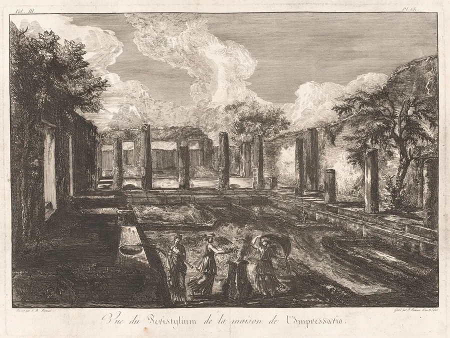 Vue du Peristylium de la maison de l'Impressario by Francesco Piranesi