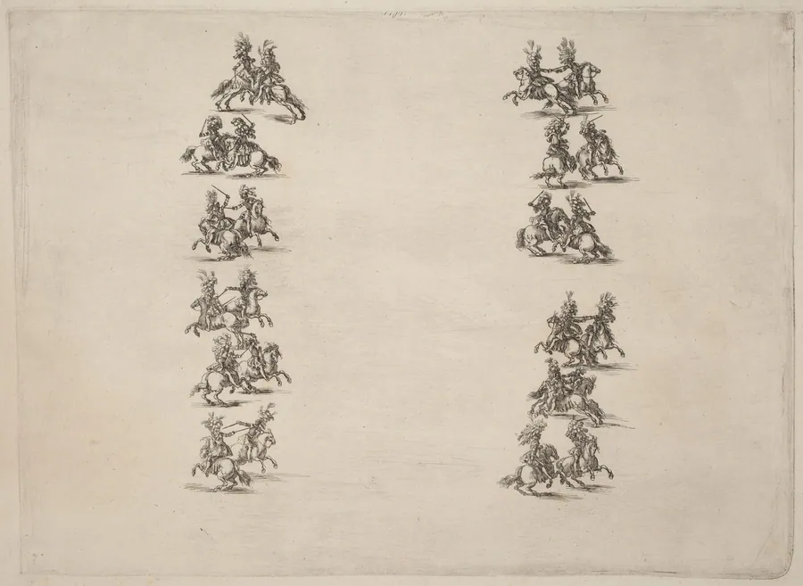 Cavaliers Fighting in Two Columns by Stefano Della Bella