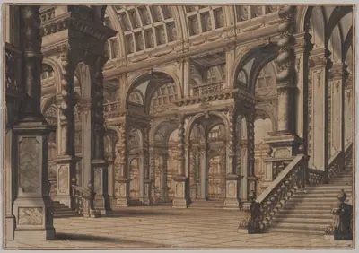 Monumental Vaulted Hall with Staircase