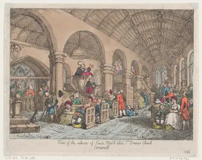 View of the Interior of Simon Ward Alias St Brewer Church Cornwall