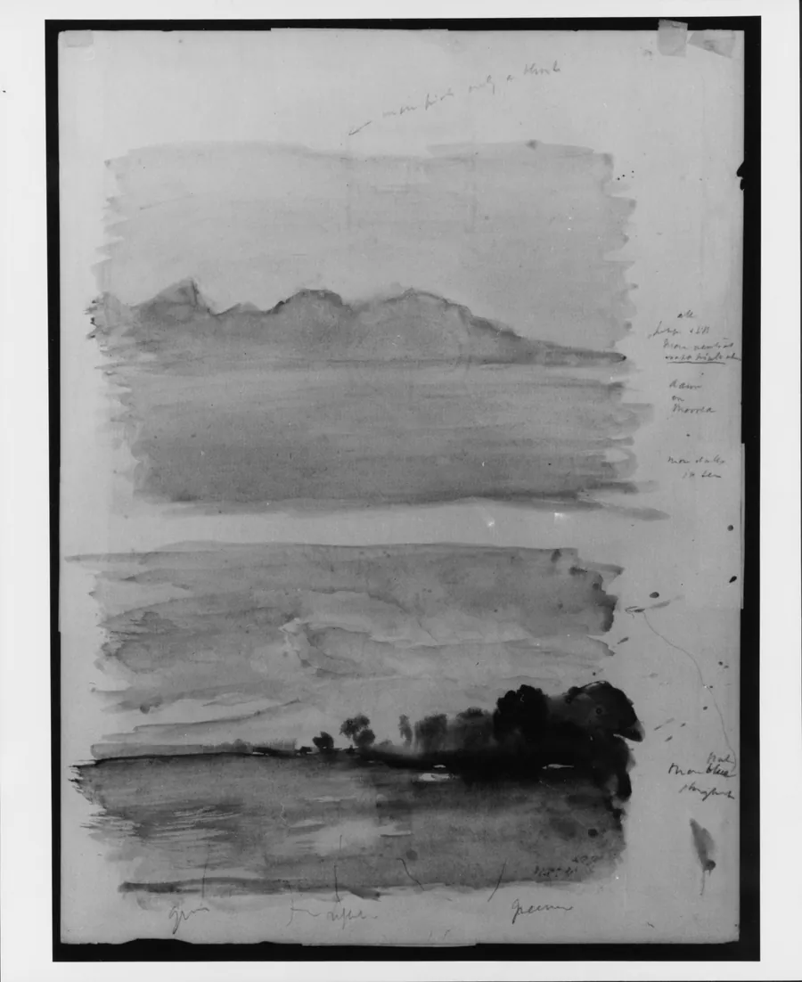 Double Study of Dawn, Moorea Seen across the Water, Tahiti by John La Farge