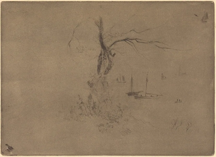 Arbres et Bateaux (Trees and Boats) by Félix-Hilaire Buhot