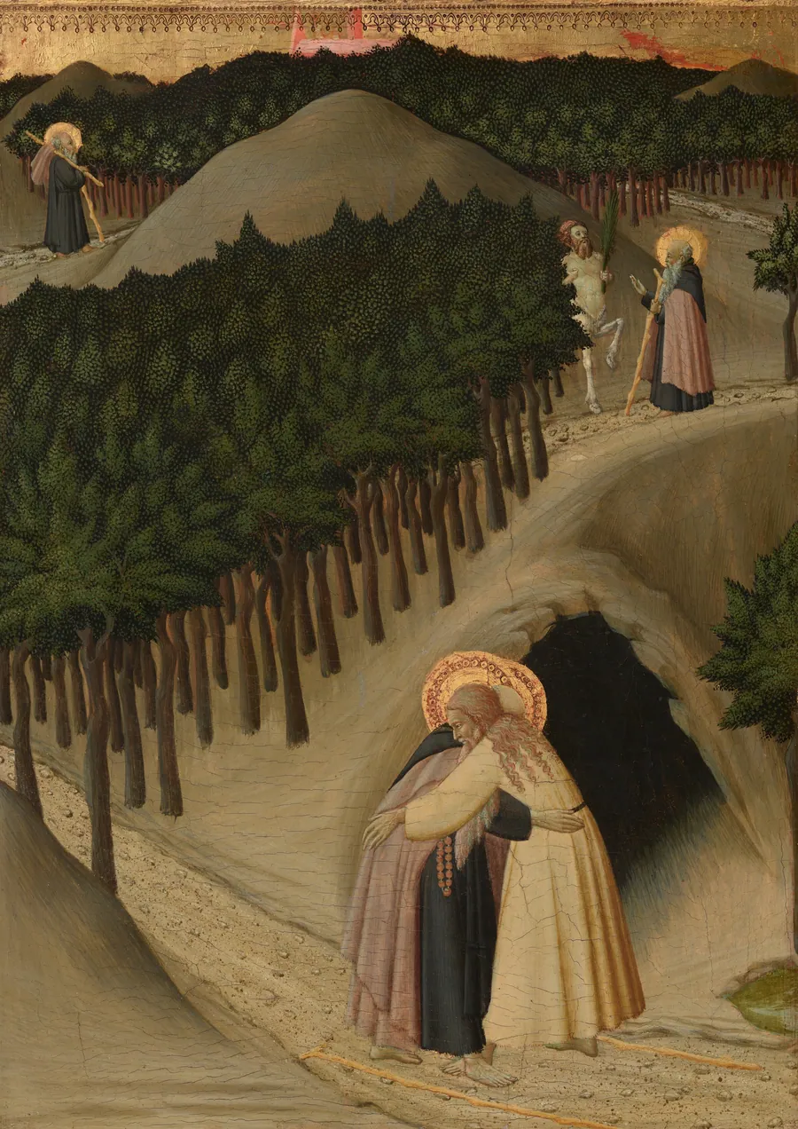 The Meeting of Saint Anthony and Saint Paul by Master of the Osservanza
