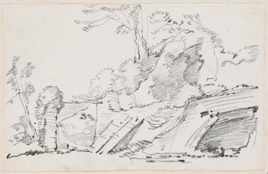 An Ancient Wall with a Ruined Gate by Joseph-Marie Vien