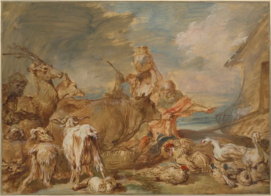 Noah Leading the Animals into the Ark by Giovanni Benedetto Castiglione