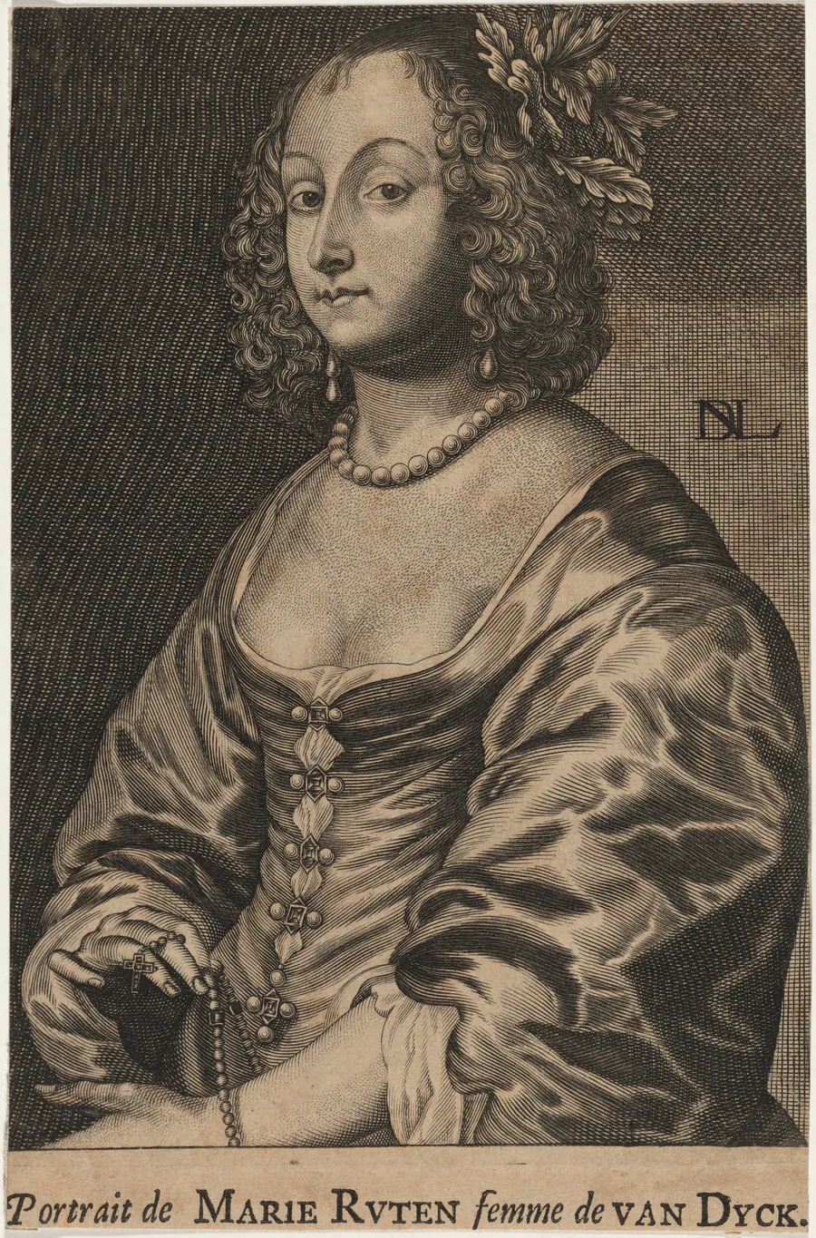 Lady Mary Ruthven, Wife of A. Van Dyck by Nicolas de Larmessin IV