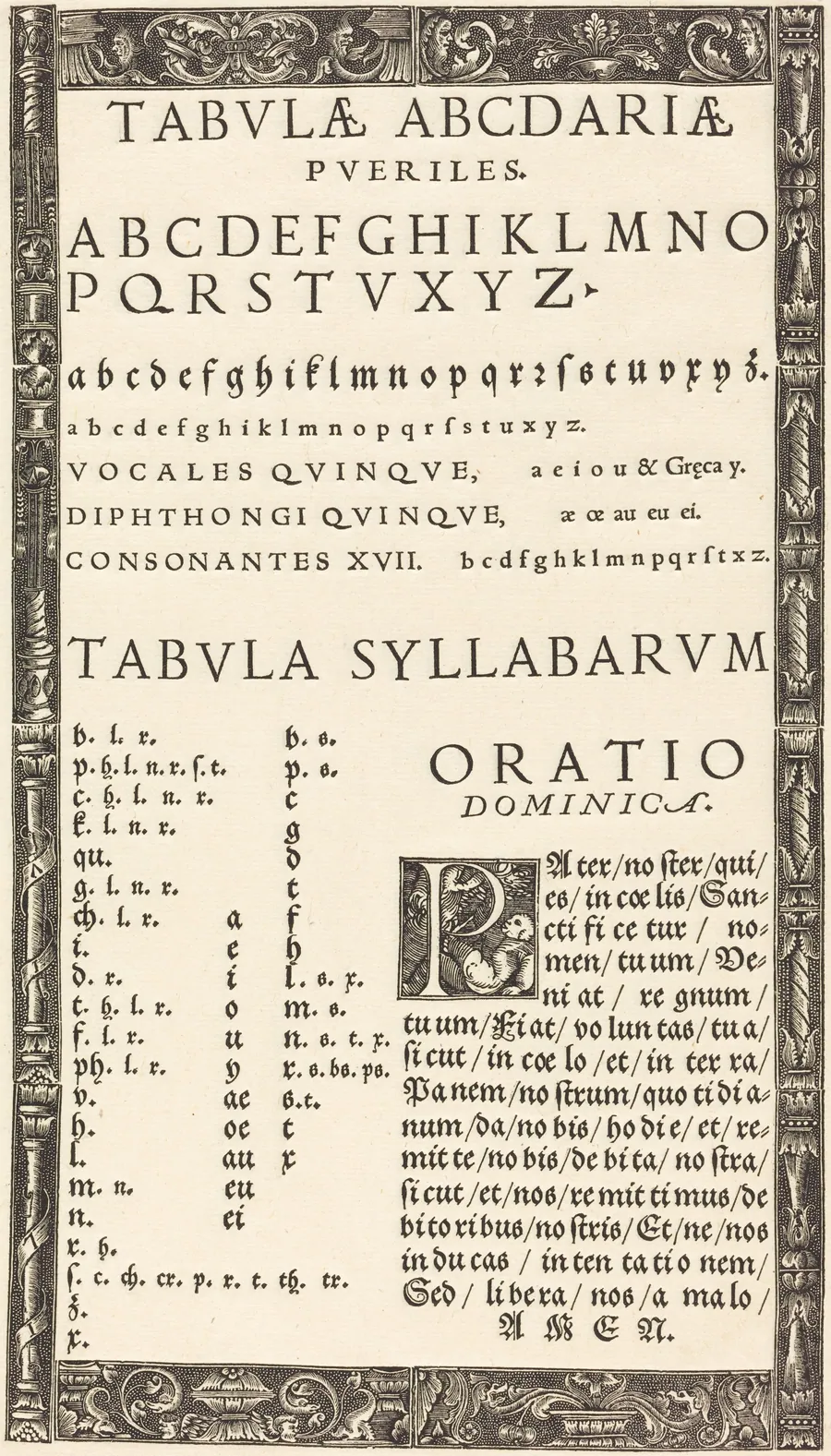 Alphabet for a Primer by German 16th Century