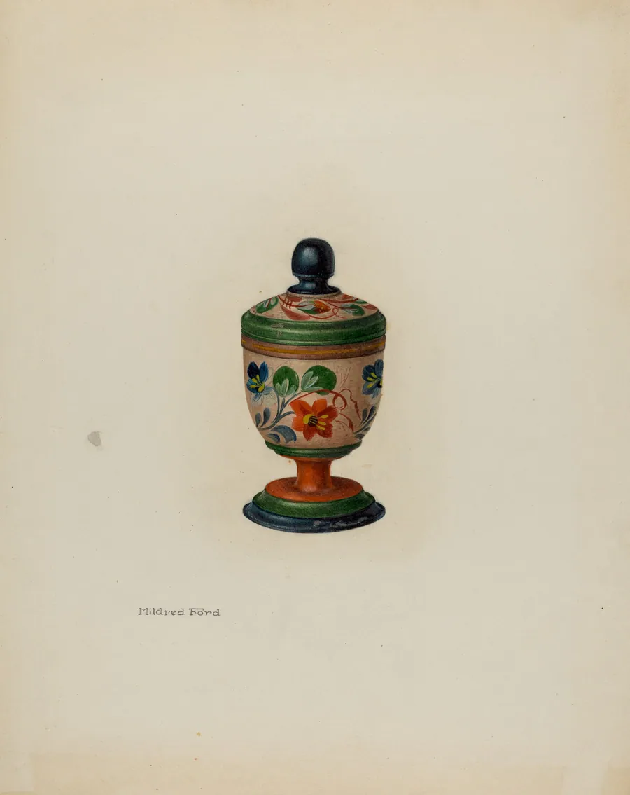 Pa. German Saffron Box by Mildred Ford