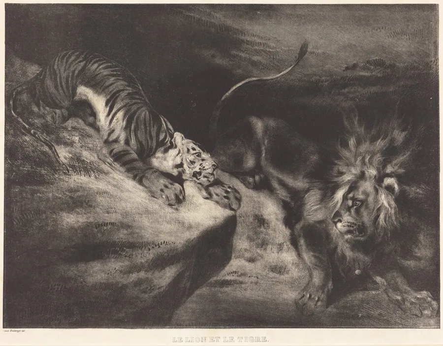 Le Lion et le tigre by Louis-Candide Boulanger