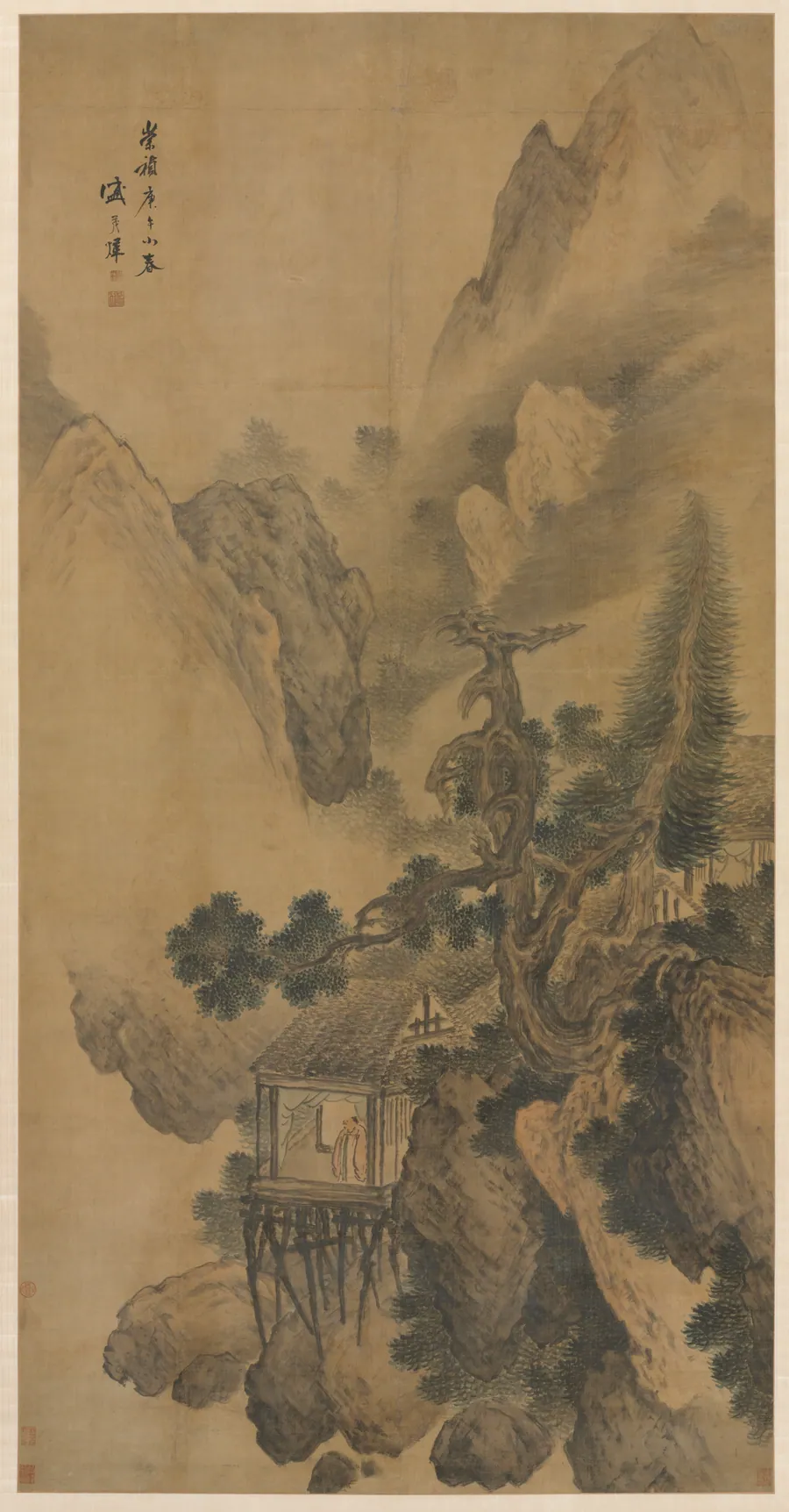 Lonely Retreat Overlooking a Misty Valley by Sheng Maoye