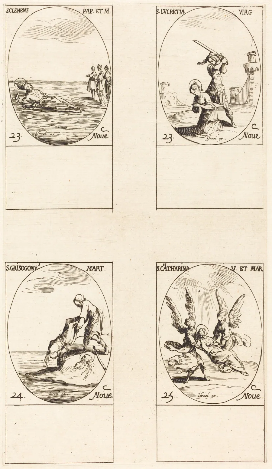 St. Clement; St. Lucretia; St. Chrysogonus; St. Catharine by Jacques Callot