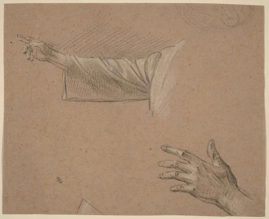 Study of a Right Arm and a Left Hand by Benjamin West