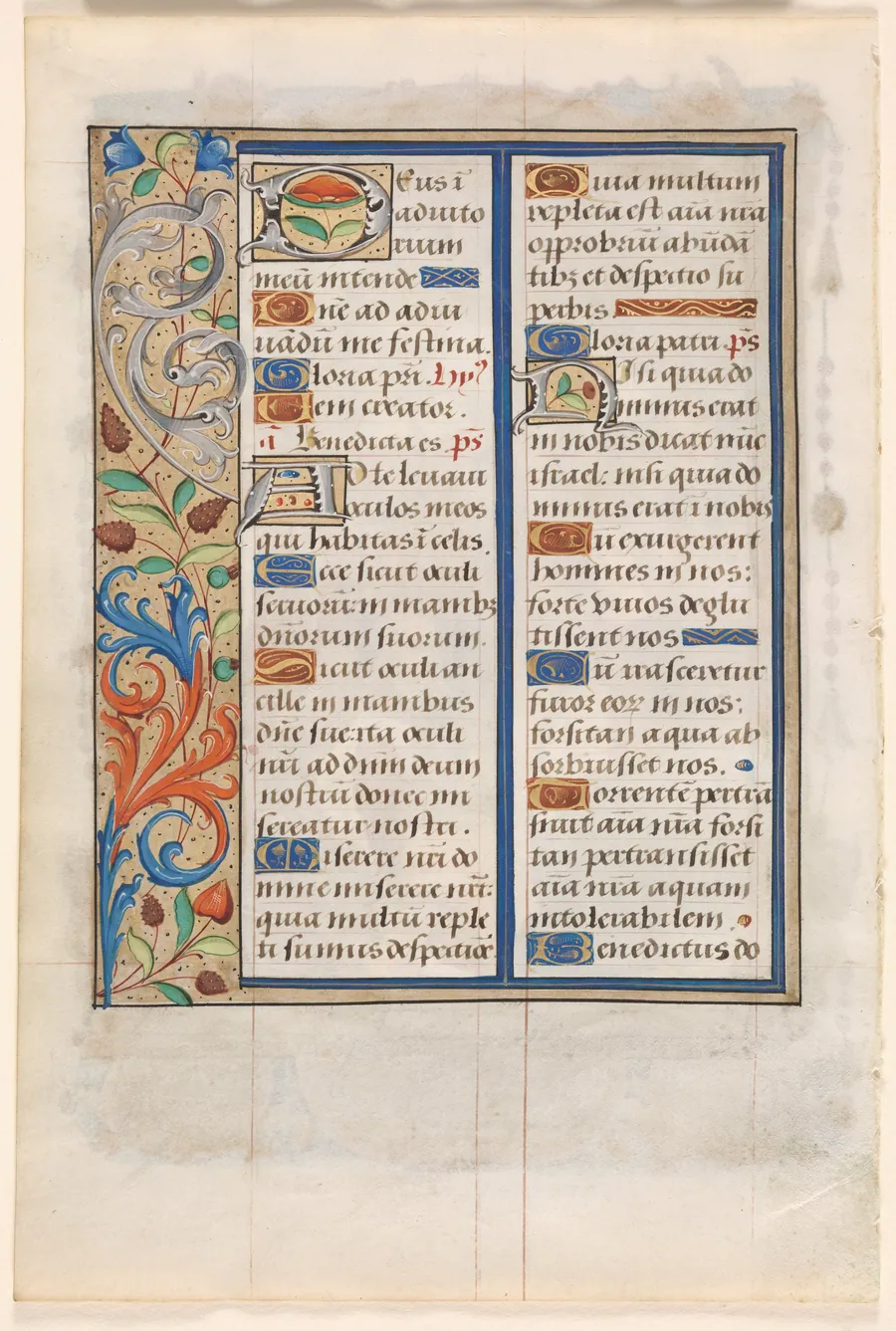 Leaf from a Book of Hours: Text with Illustrated Border (verso)