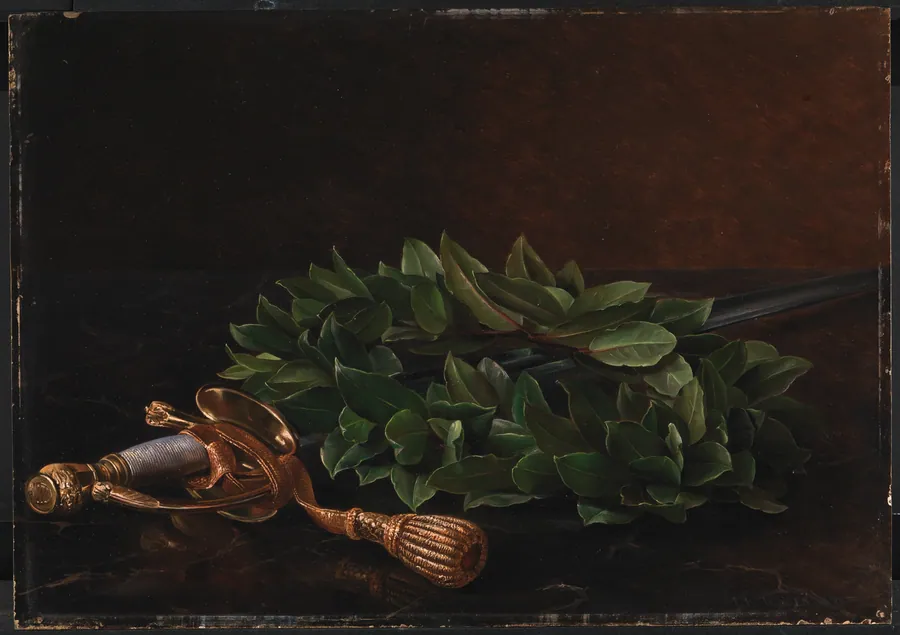 En kårde med laurbærkrans by J.L. Jensen