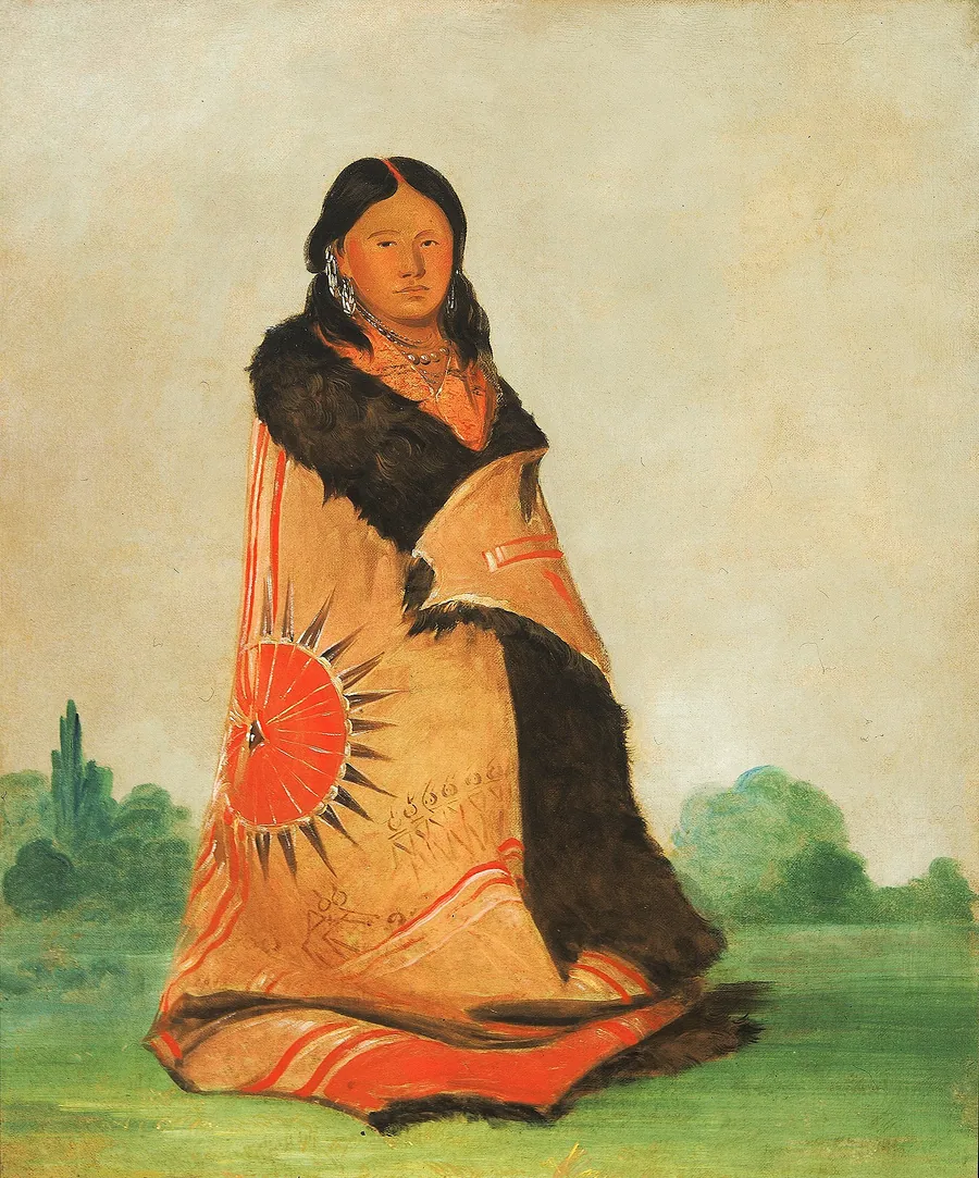 Mong-shóng-sha, Bending Willow, Wife of Great Chief by George Catlin, born Wilkes-Barre, PA 1796-died Jersey City, NJ 1872