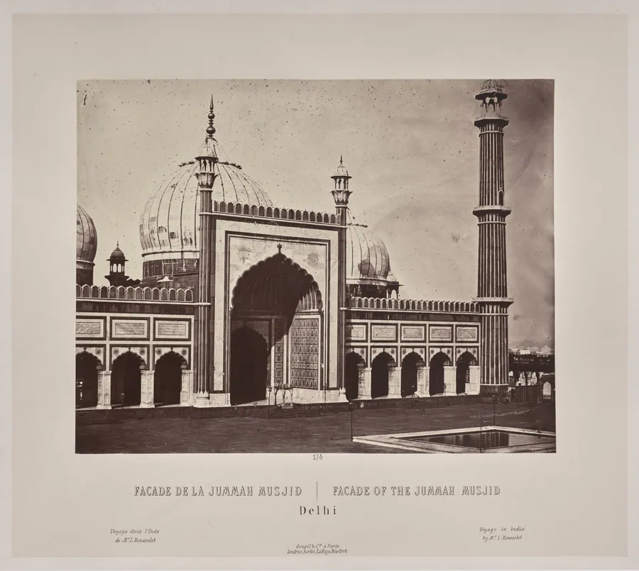 Facade of the Jummah Musjid, Delhi by Louis-Théophile Marie Rousselet