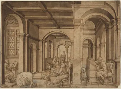 Four Evangelists in a Scriptorium