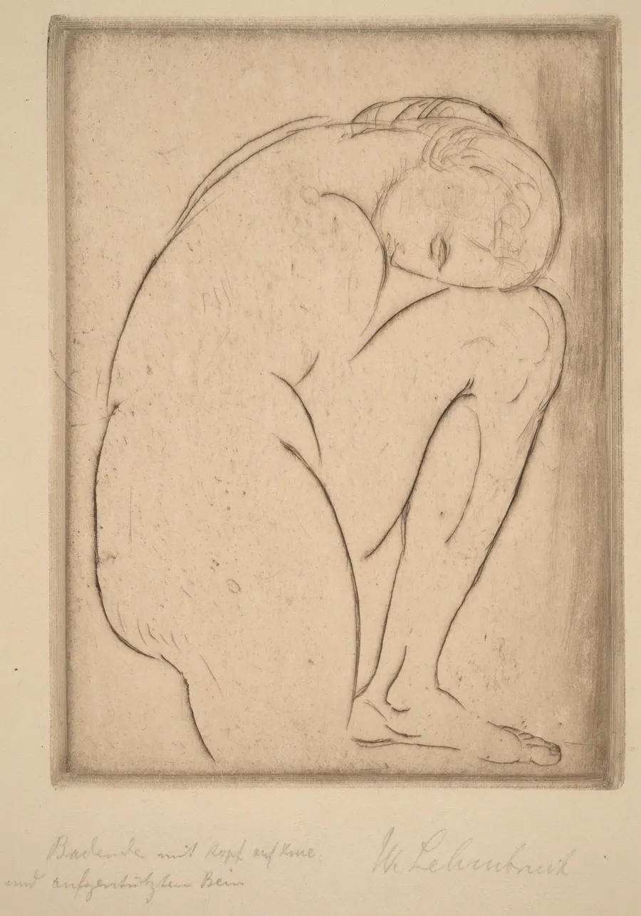 Badende mit Kopf auf Knie (Bather with Her Head on Her Knee) by Wilhelm Lehmbruck