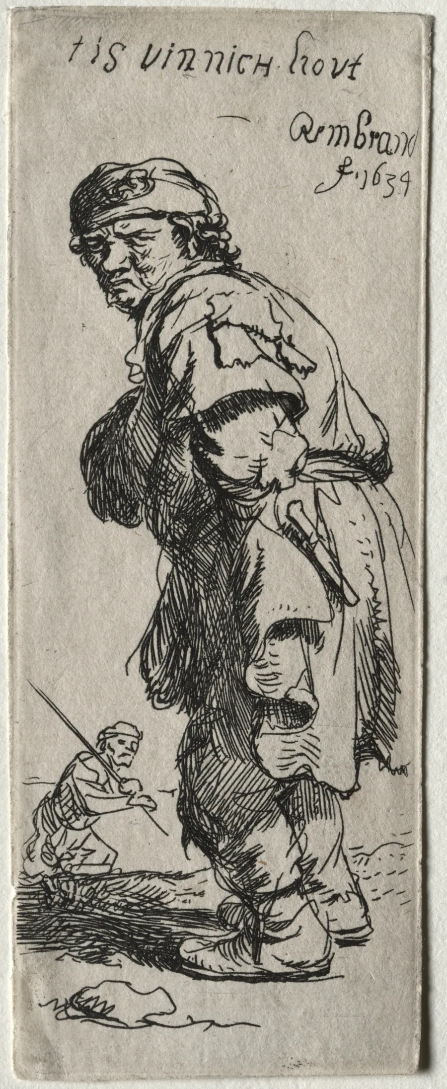 A Peasant Calling Out: "it's very cold" by Rembrandt van Rijn