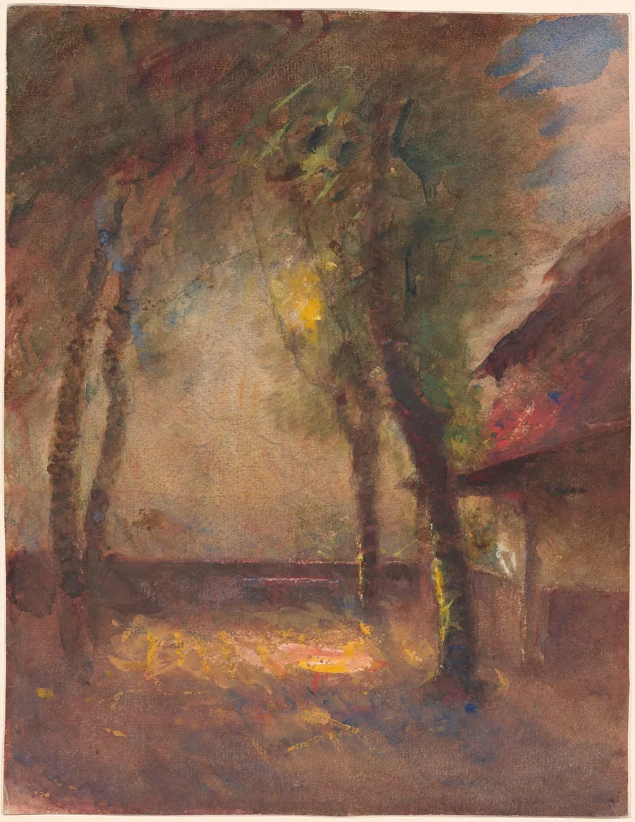 The Terrace of the Ravier House in Morestel by François-Auguste Ravier