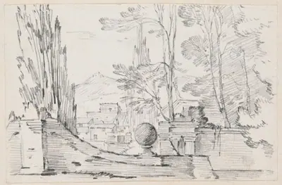 View across the Wall of an Italian Garden