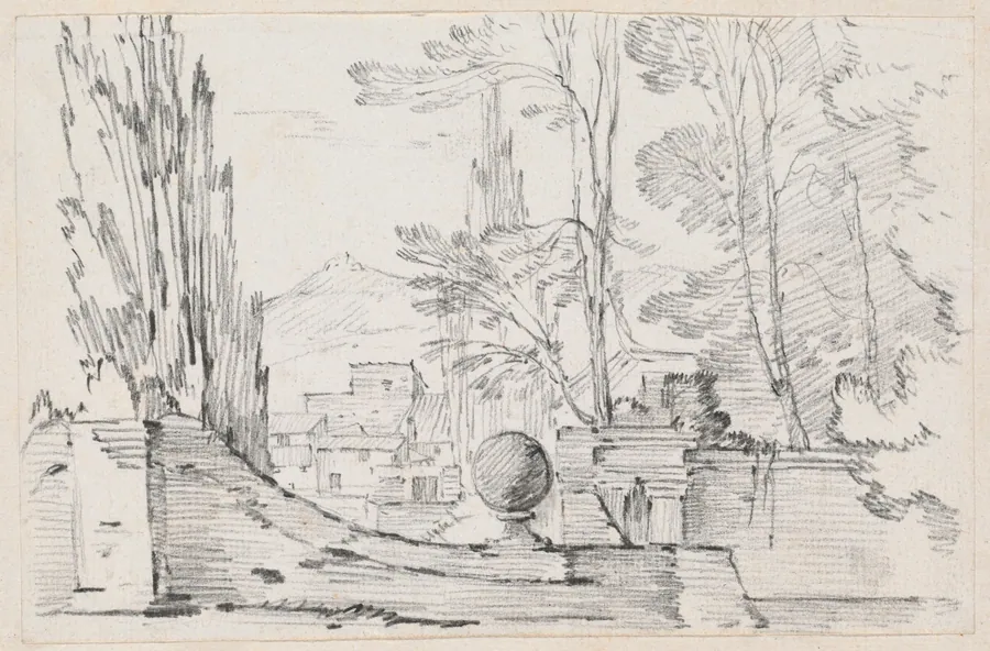 View across the Wall of an Italian Garden by Joseph-Marie Vien