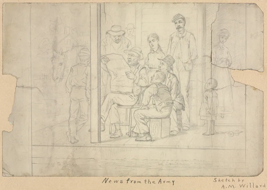 Sketch - News from the Army by Archibald Willard