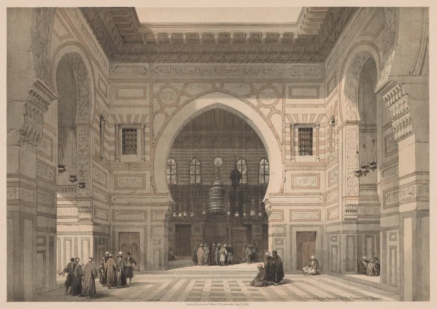 Egypt and Nubia:  Volume III - No. 36, Interior of the Mosque of the Sultan El Ghoree by Louis Haghe