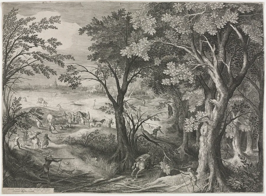 Landscape with Travelers Attacked by a Gang of Robbers by Jan van Londerseel