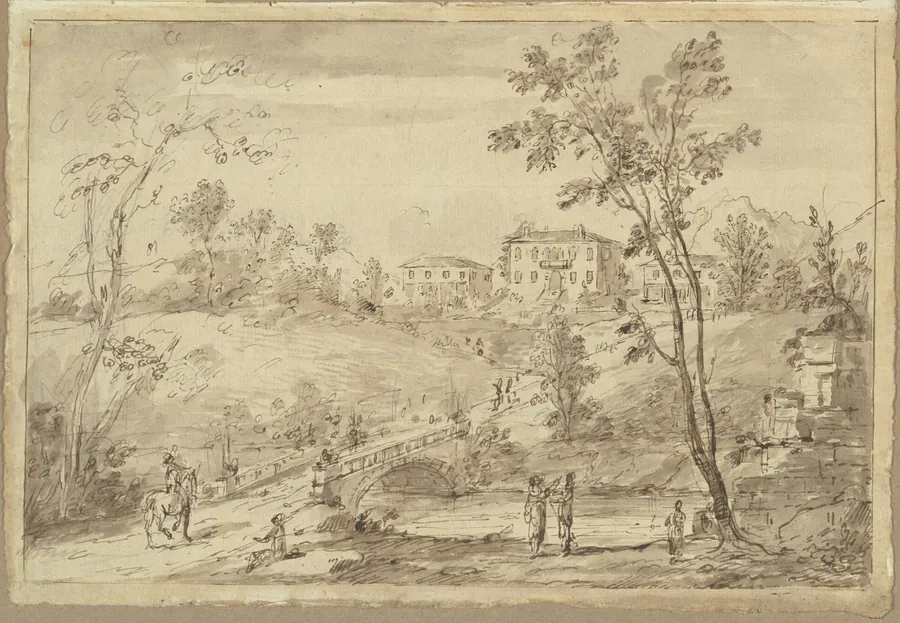 Landscape with a Bridge by Francesco Zuccarelli