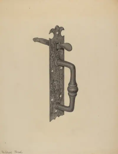Door Handle with Thumb Press