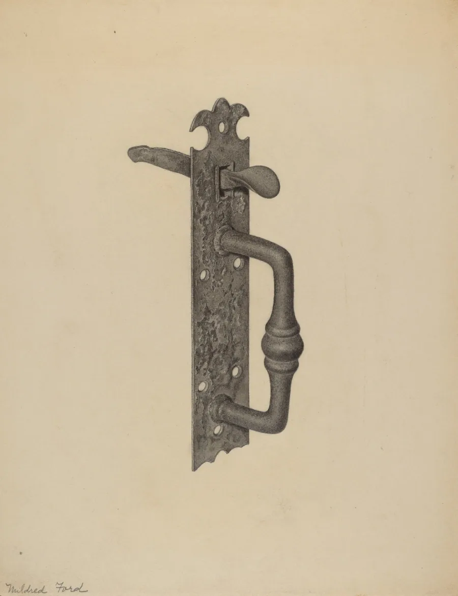 Door Handle with Thumb Press by Mildred Ford