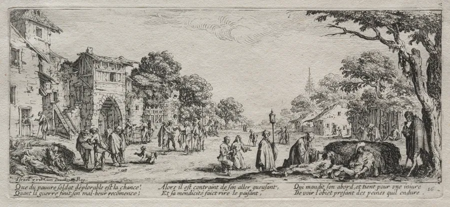 The Large Miseries of War:  The Beggars and the Dying by Jacques Callot
