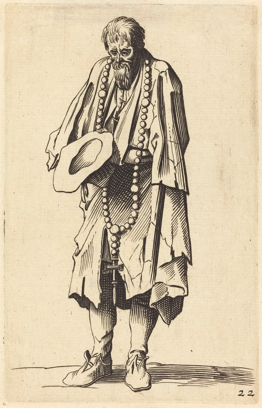 Beggar with Rosary by French 17th Century