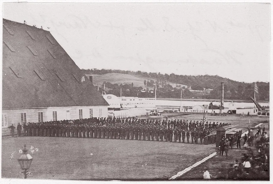 Navy Yard, Washington, 71st New York State Militia by Mathew B. Brady