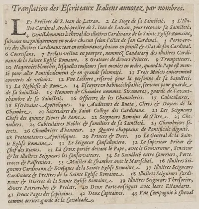 French captions to 'La Calvacatura con le sue Cerimonie'
