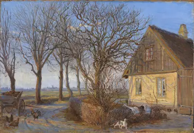 Uden for en bondegård. Maglebylille