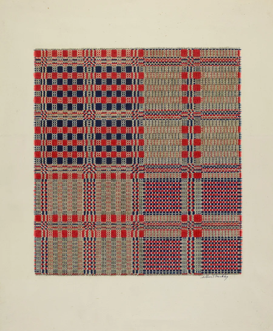 Red, White & Blue Coverlet by Arthur G. Merkley