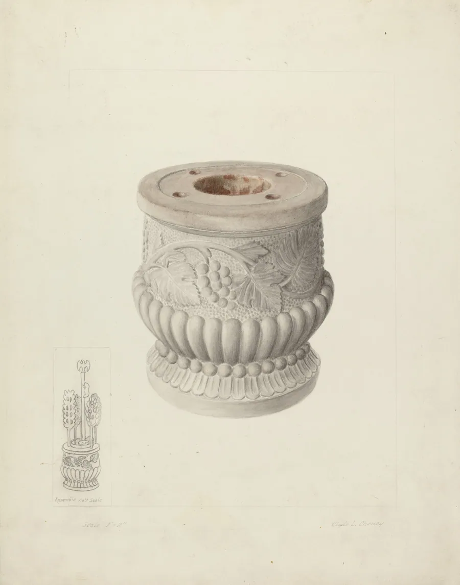Carved Stone Urn by Clyde L. Cheney