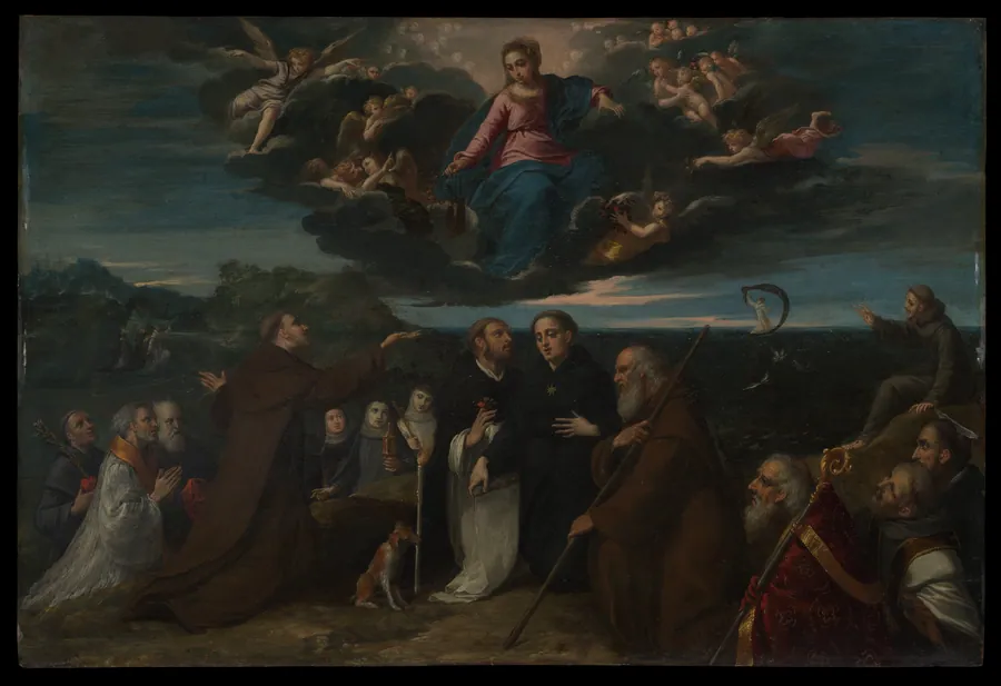 The Virgin Adored by Saints by Scarsellino (Ippolito Scarsella)