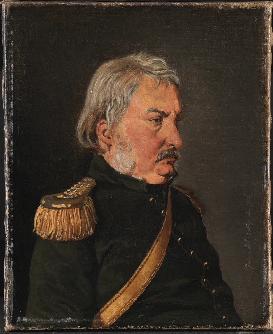 Oberst Joachim Theodor Lundbye, kunstnerens fader by Johan Thomas Lundbye