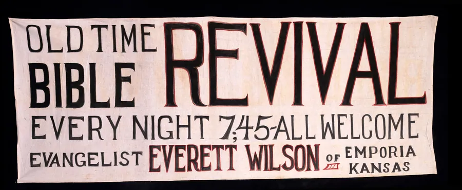 Revival Banner ("Old Time Bible Revival") by Unidentified