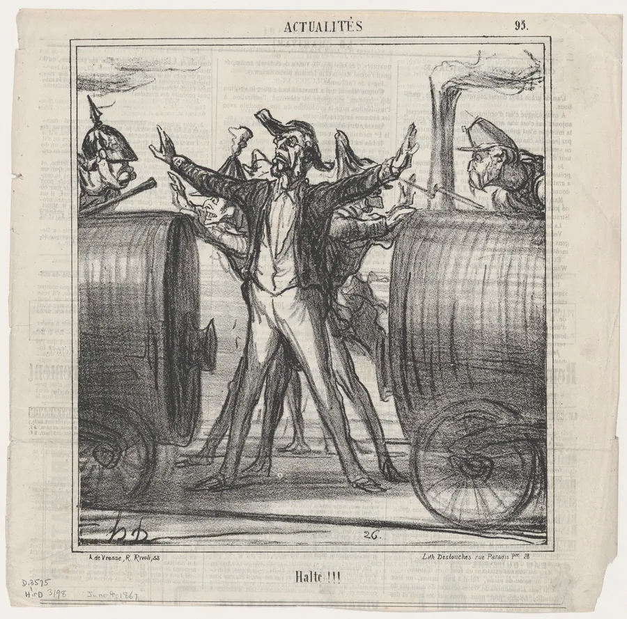 Stop!!!, from 'News of the day,' published in Le Charivari, June 4, 1867 by Aaron Martinet