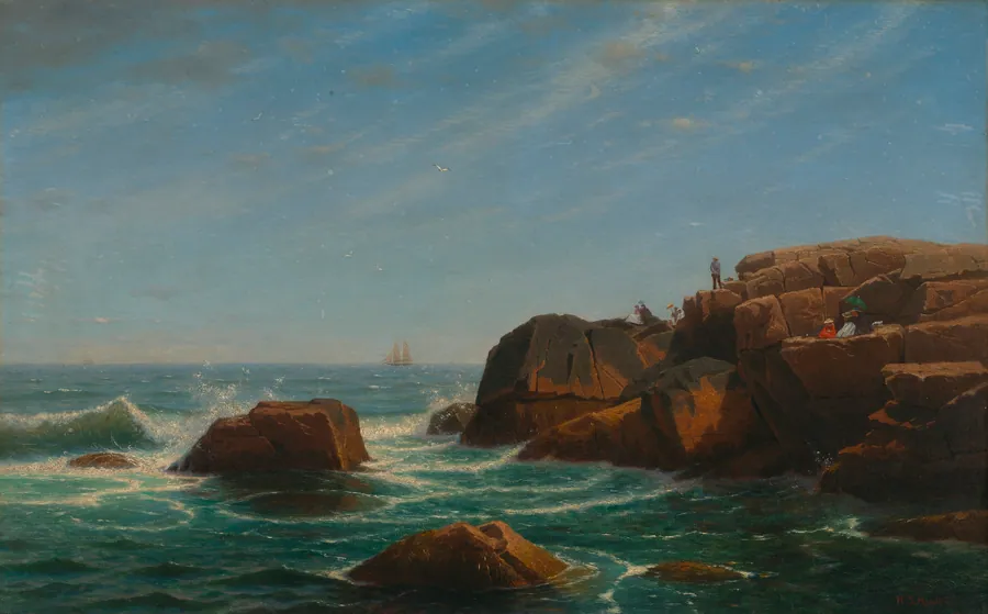 Castle Rock, Nahant by William Stanley Haseltine, born Philadelphia, PA 1835-died Rome, Italy 1900