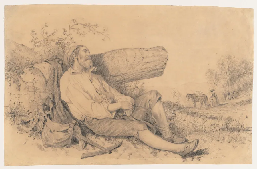 Sleeping Field Worker by Dominque Louis Papety