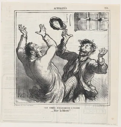 A happy evening party in Clichy, from 'News of the day,' published in Le Charivari, March 16, 1865