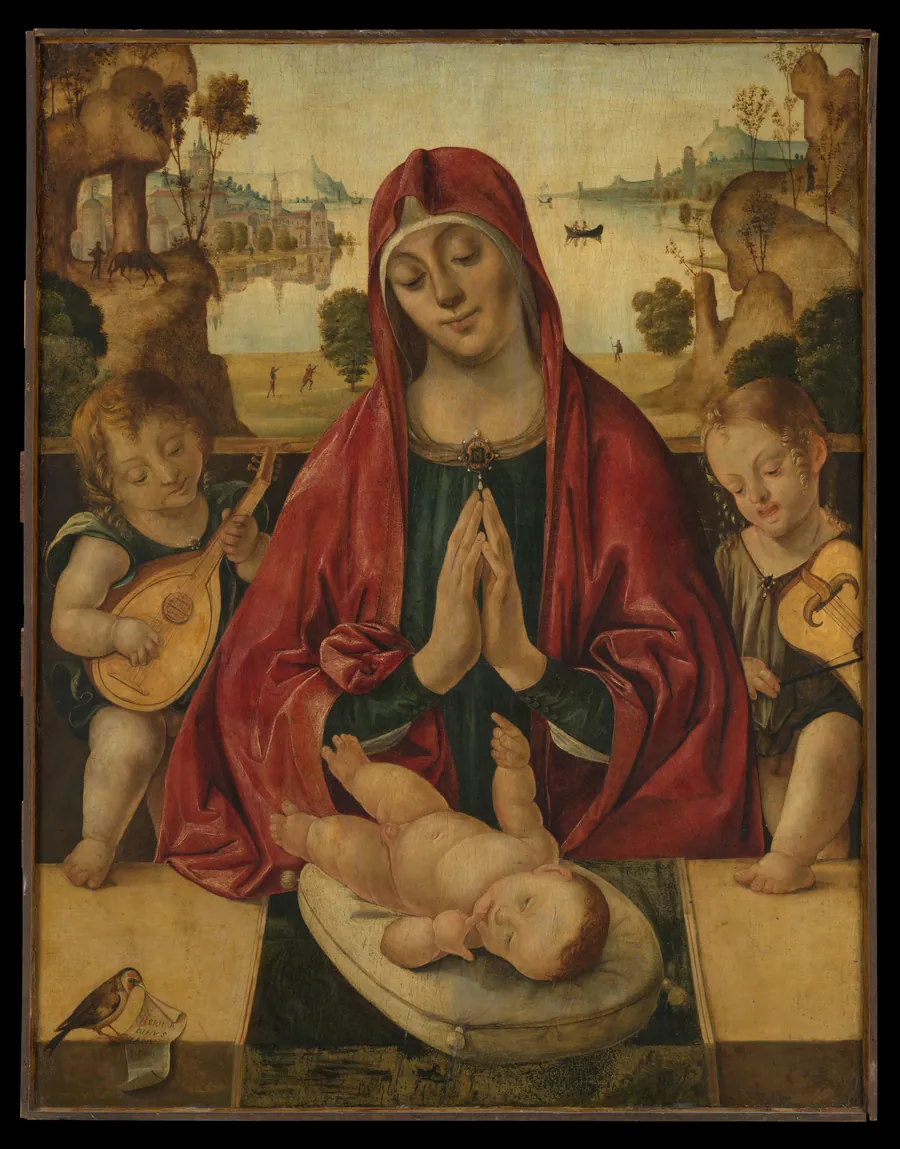 Madonna and Child with Angels by Bernardino da Genoa