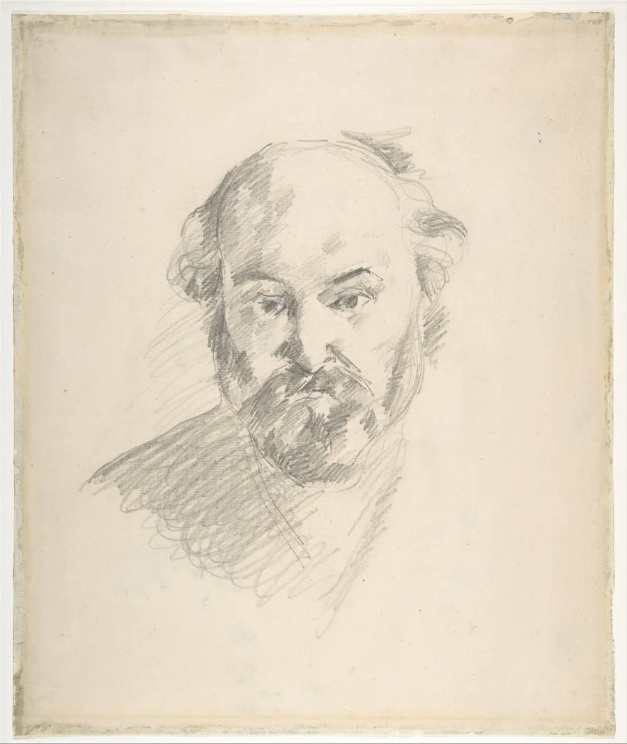 Portrait of the Artist (recto); Fragment of a Landscape Study (verso) by Paul Cézanne
