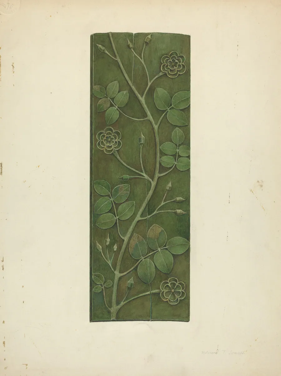 Carved Wood Panel by Edward Jewett